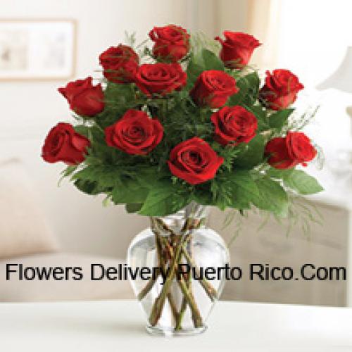 Lovely 11 Red Roses in Vase