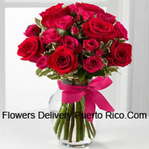 19 Cute Red Roses with Pink Bow